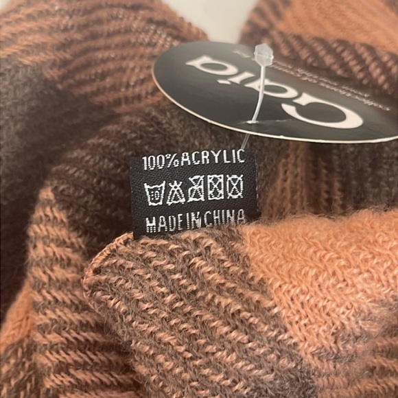 NWT Gaia Pretty Persuasions Infinity Brown Plaid Scarf Mini Throw NWT - Picture 4 of 5